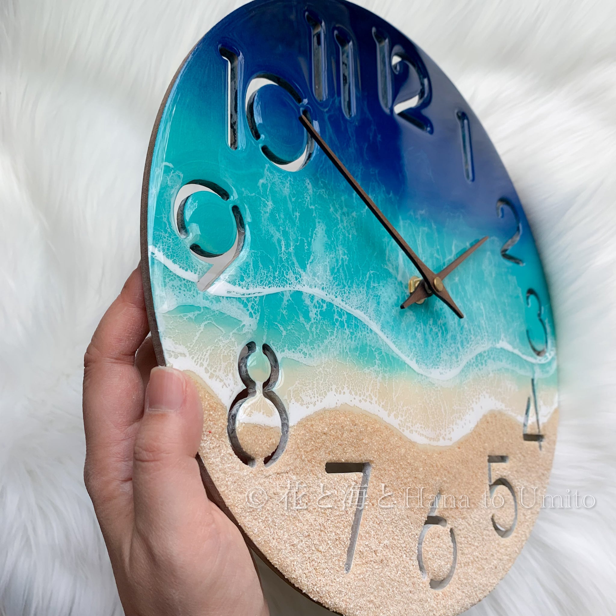 海と白波の壁掛け時計✳︎海レジンアート オーシャンアート | 花と海と powered by BASE