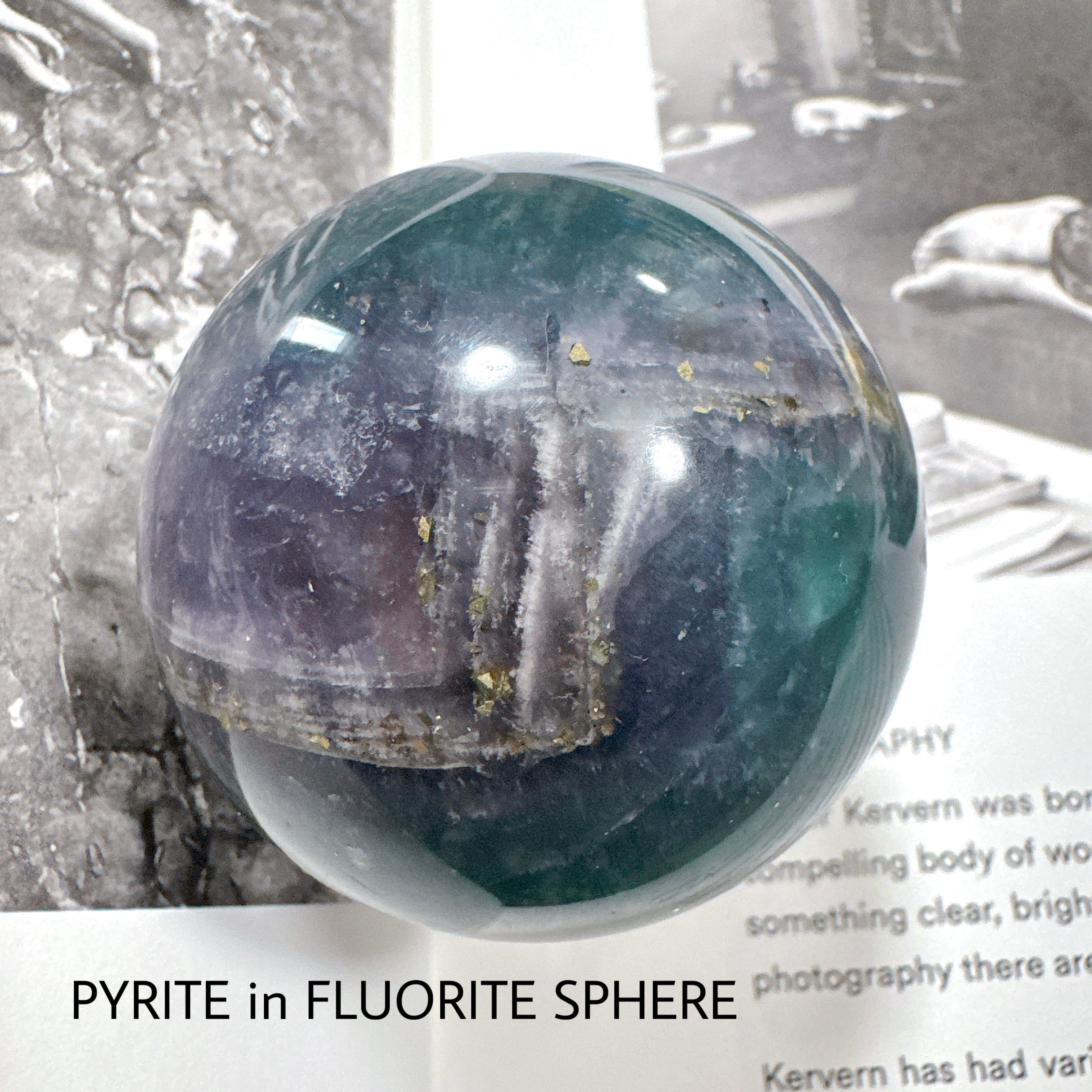 パイライトインフローライト スフィア 丸玉 天然石