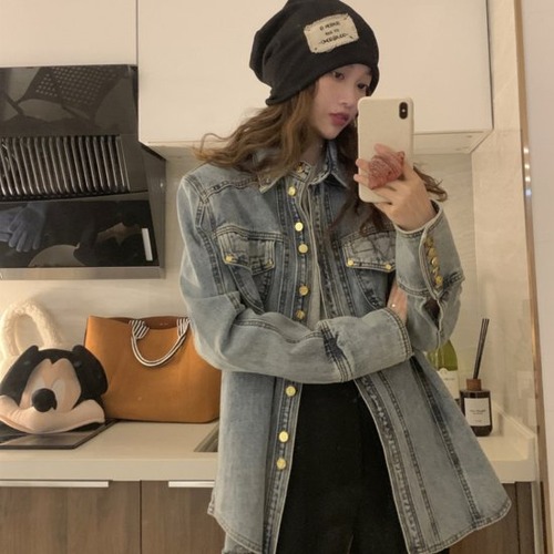 デニムジャケット ゆったり ルーズ カジュアル シンプル デニム レディース 大きいサイズ デニムジャケット シンプル カジュアル オーバーサイズ ルーズ ゆったり レディース