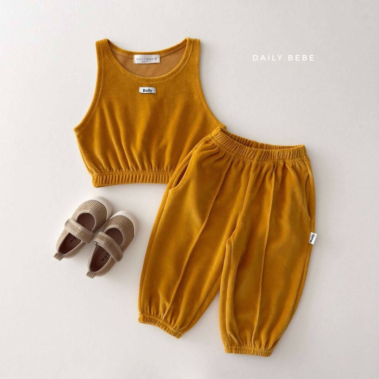 【取寄】Dailybebe ベロア セットアップ|秋服|韓国子供服|26/AT