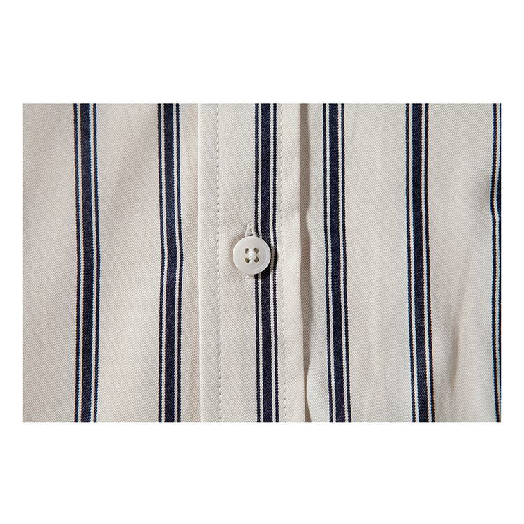 ★COLLEGE STYLE LOOSE STRIPED DRAPED SHIRT　　　19169