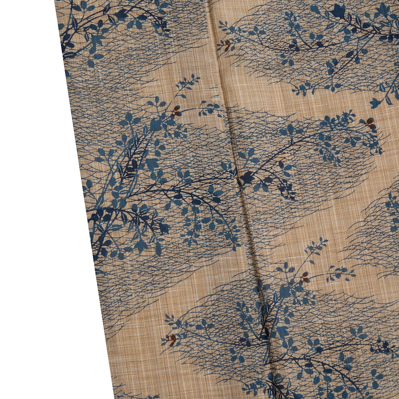 竺仙 芝に桔梗と萩の模様 奥州小紋 浴衣【中古】 | かわの屋