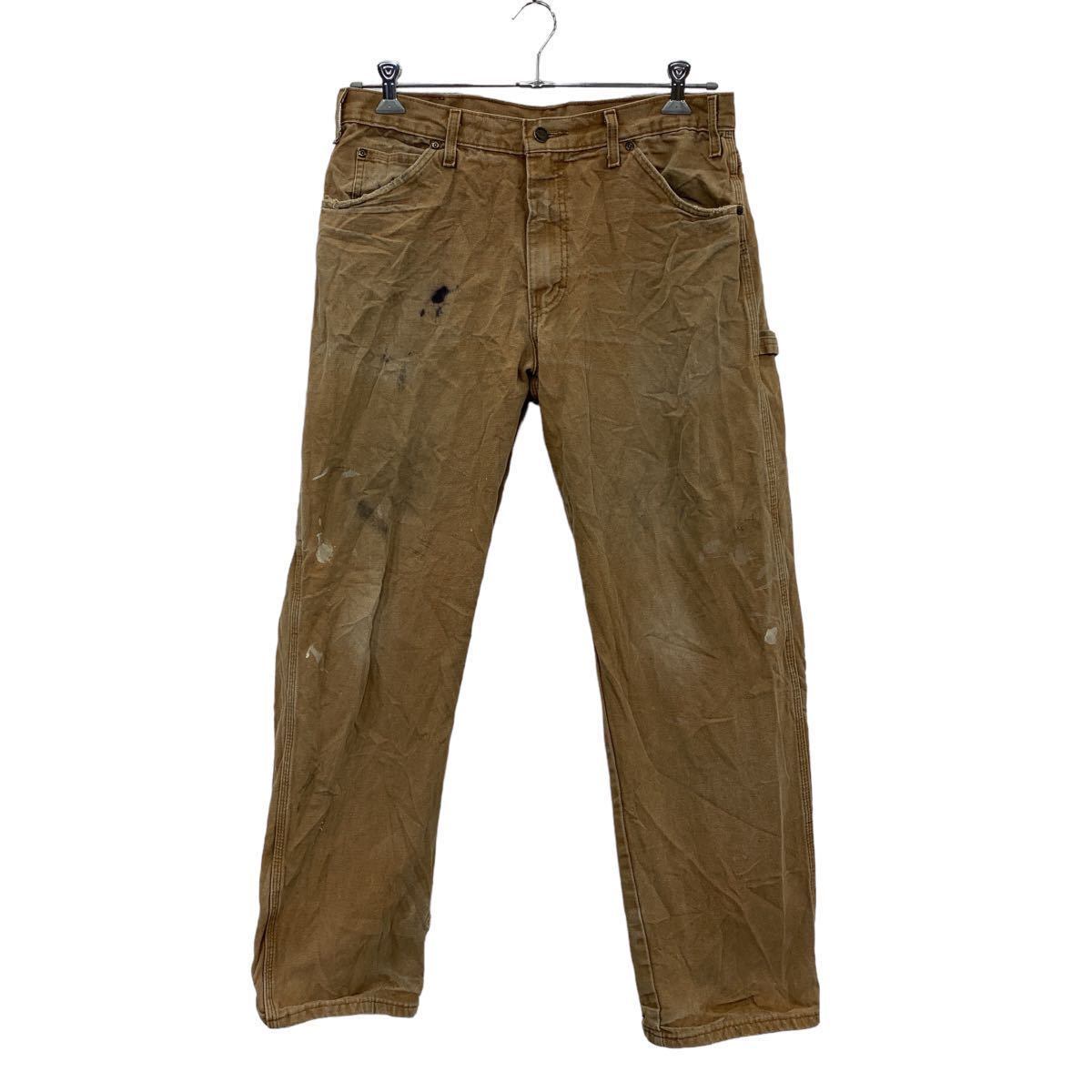 Dickies ペンキ ペインターパンツ ディッキーズ ペイント　W34 Dickies ワーク・ペインターパンツ W34 ディッキーズ ベージュ ロゴ