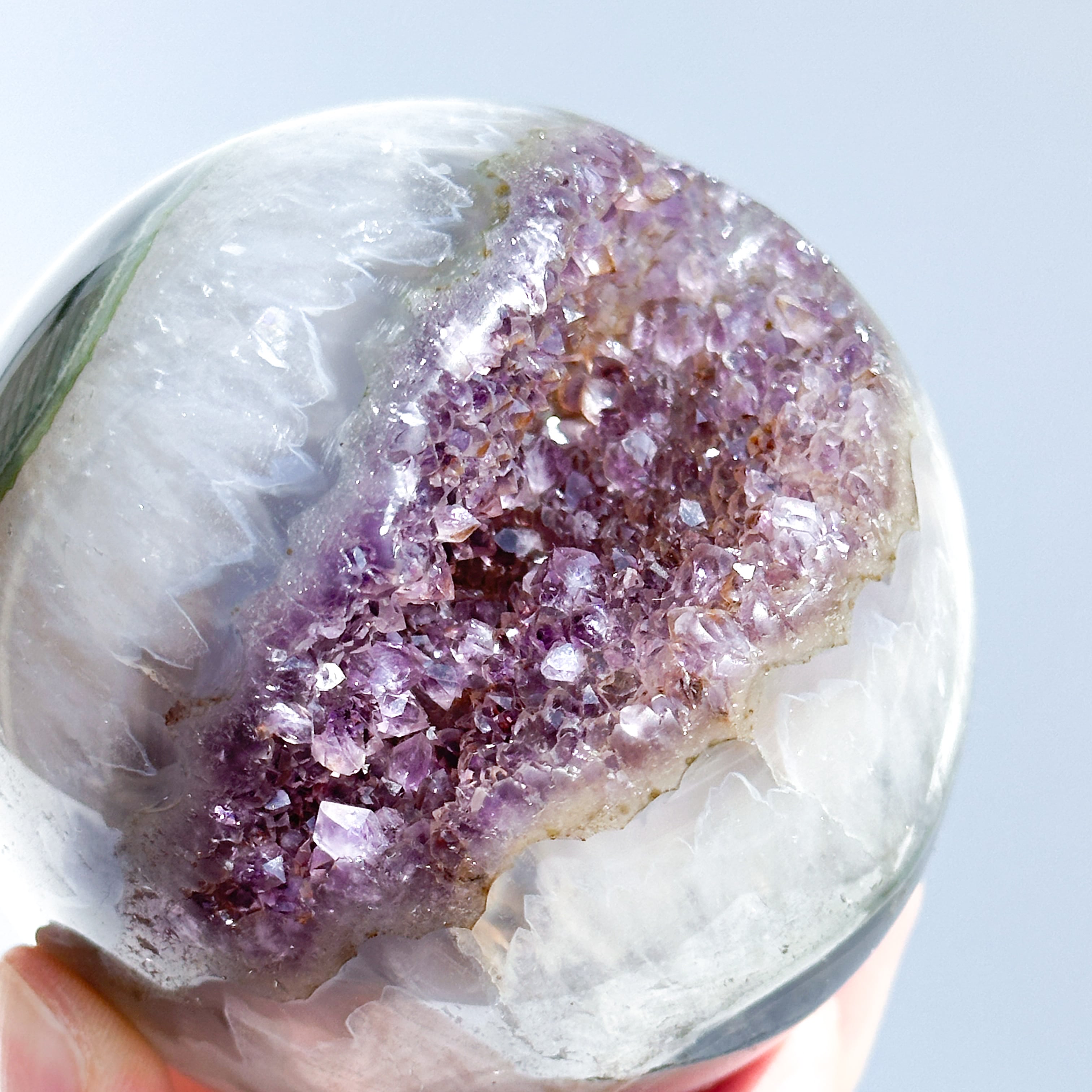 ウルグアイ産アゲート×アメジスト スフィア（丸玉）52◇Agate×Amethyst