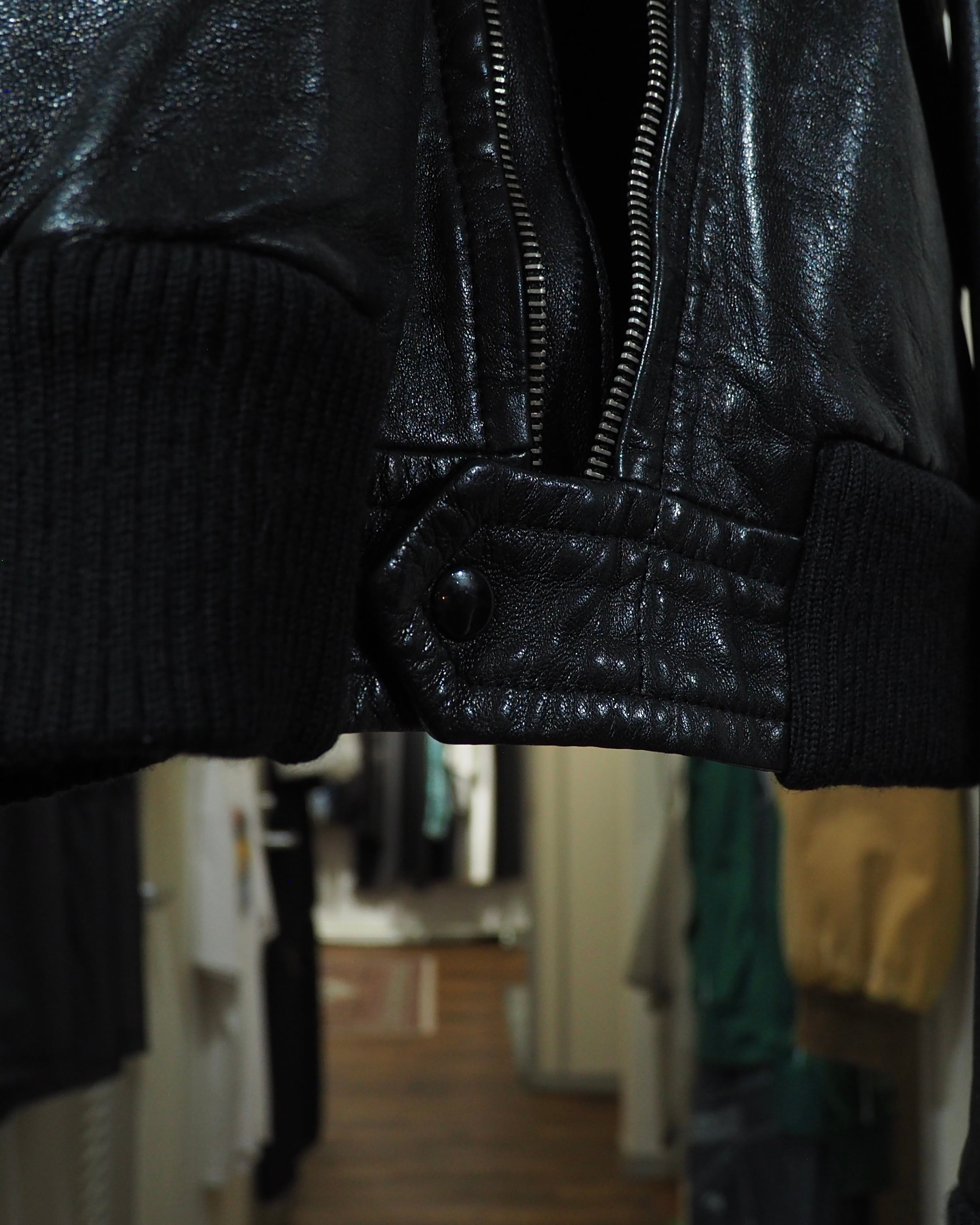 ” Made in Italy - DOLCE&GABBANA ” Special Black Lamb Leather Single Riders Jacket