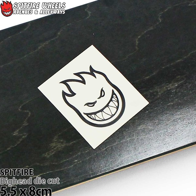 スピットファイア スケボー ダイカットステッカー│Spitfire Bighead die cut Sticker│5.5ｘ8cm│ビッグヘッド カッティング 転写 切り抜き スケートボード スケボーステッカー 人気 ブランド おすすめ