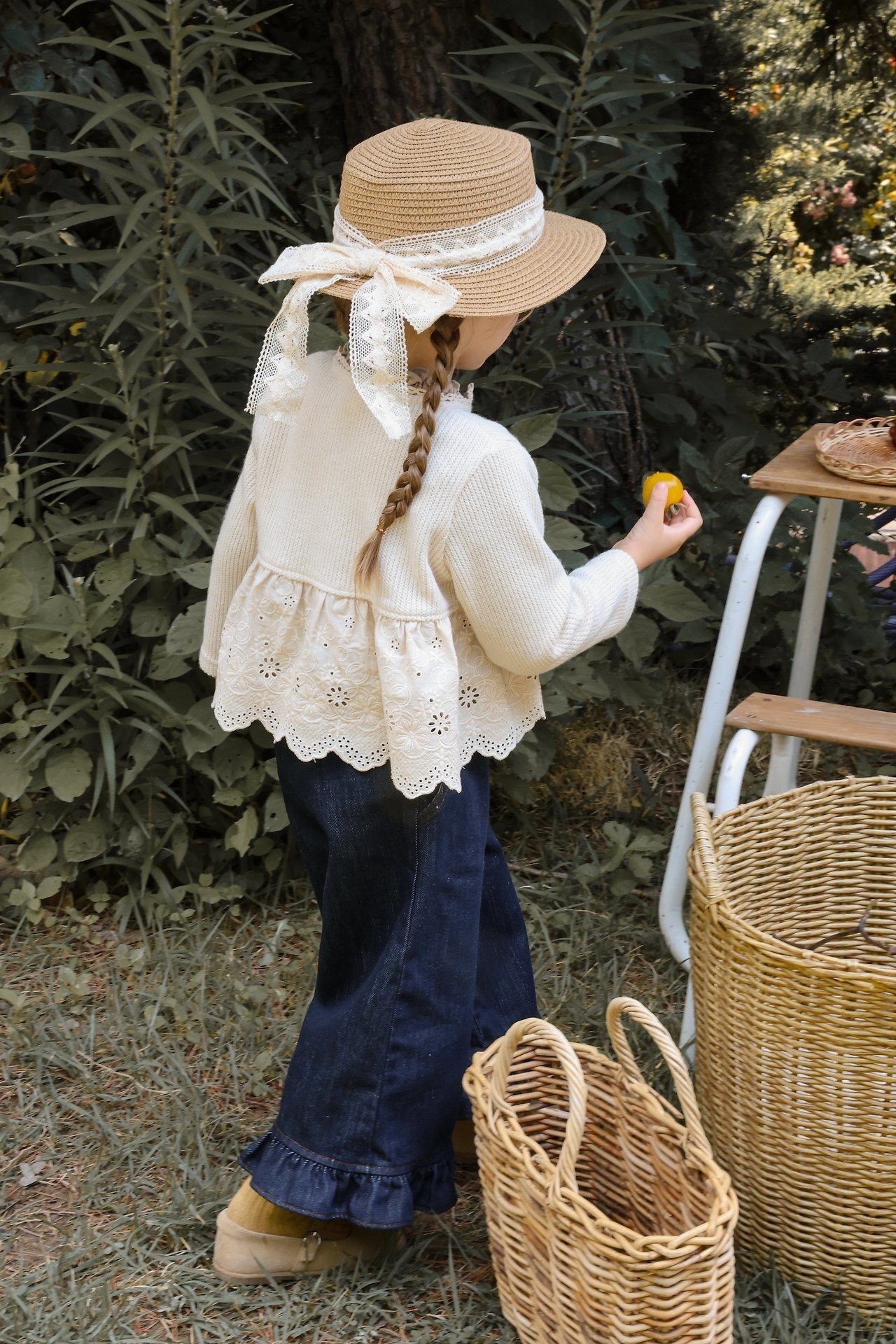 韓国子供服 / 26Autumn / 〖取寄〗puella FLO / シャシャデニムパンツ/ キッズ服 / 女子服 *90~140*
