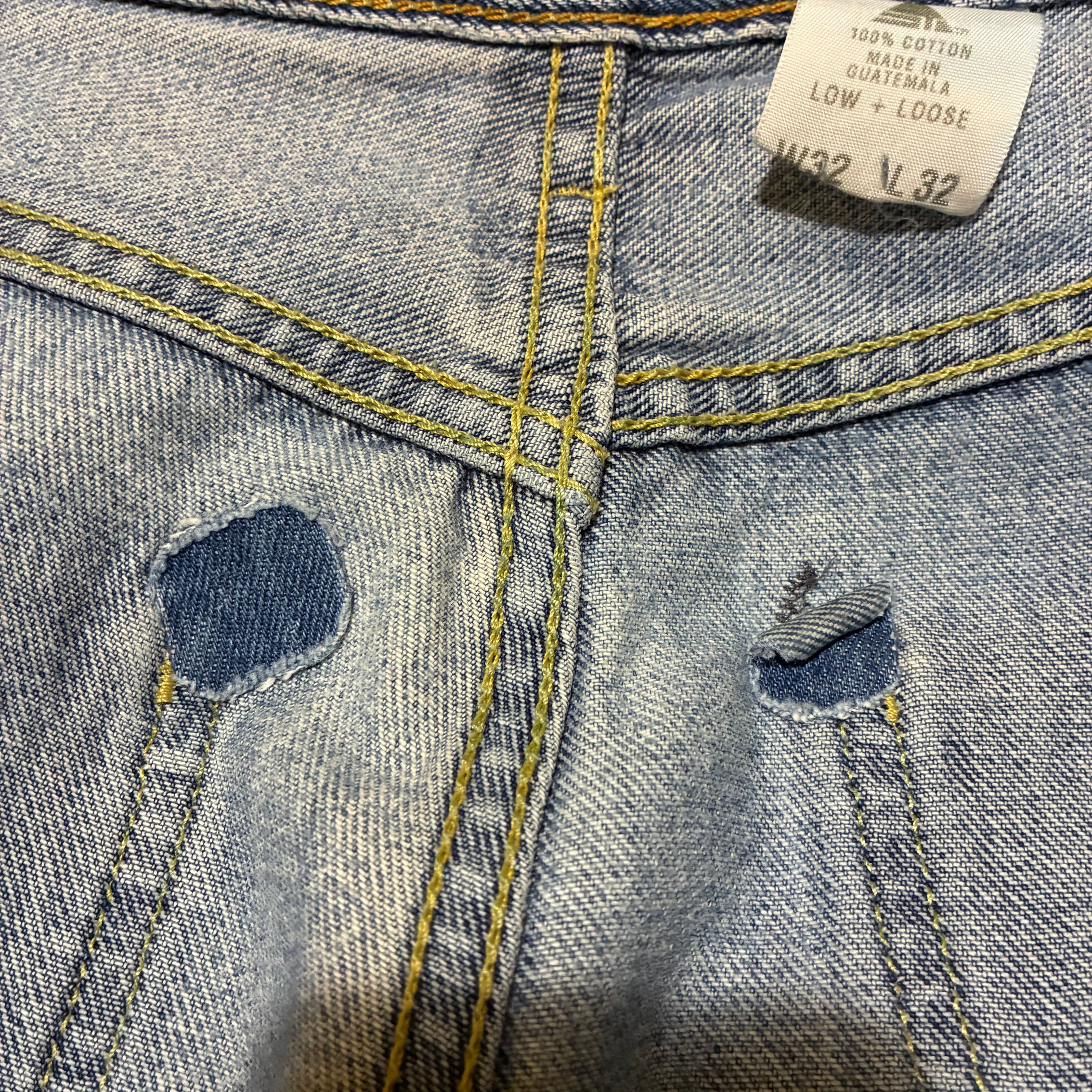 Levi's Silver Tab LOW+LOOSE W32 ブルー ダメージ リーバイス