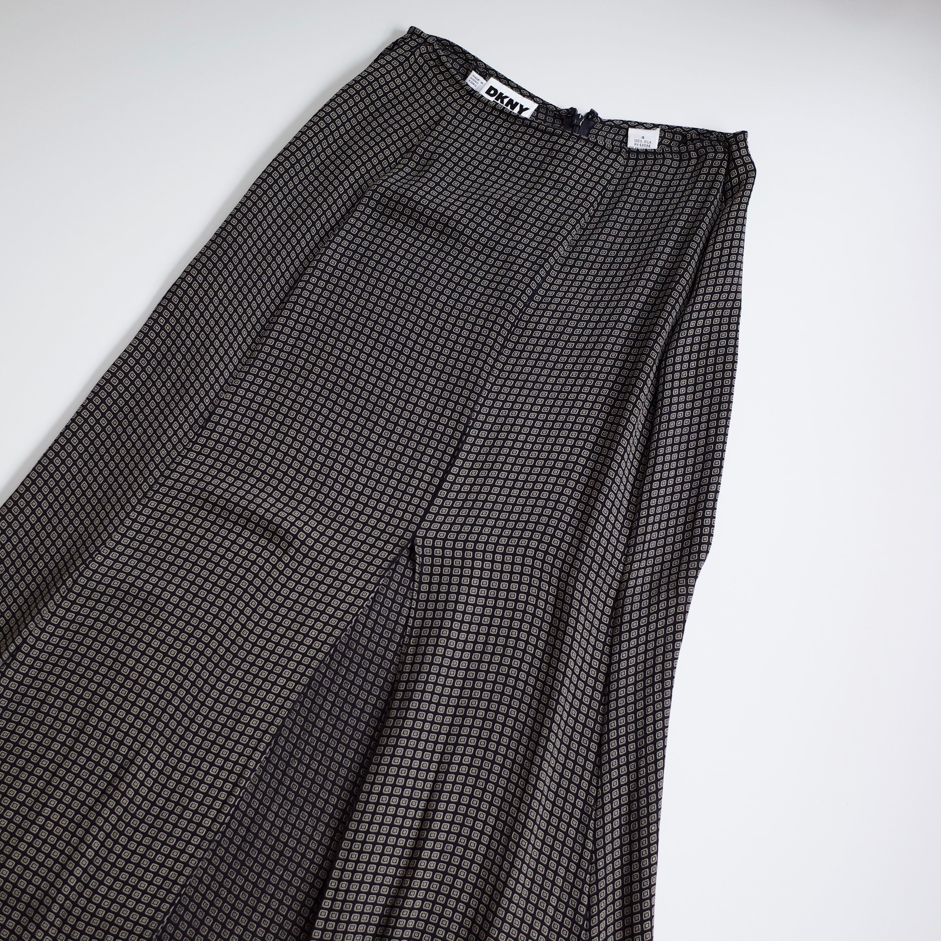 DKNY silk slit long skirt
