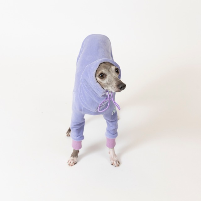 ベロアボンバーヒートロンパース　lavender（ラベンダー）  / イタグレ服