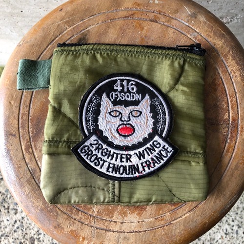 【HB1085】ミリタリーワッペン　ライナーリメイク　ポーチ　小物入れ