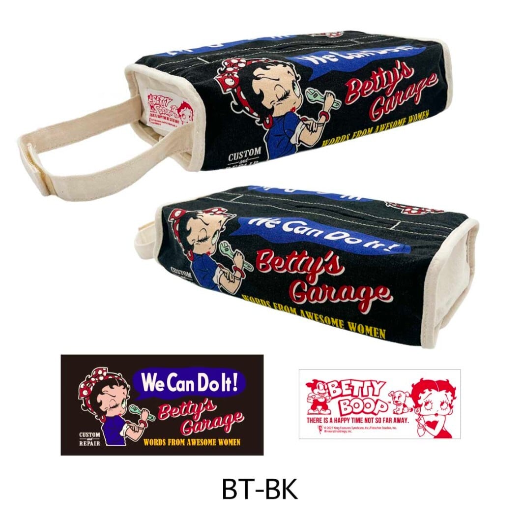 ✨️ティッシュのドレスアップに♡✨️ Tissue Cover / ティッシュカバー 吊り下げ / ティッシュケース【 Betty Boop ( ベティ・ブープ ) 】BLACK