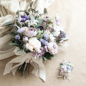 Natural purple Bouquet＆Boutonniere