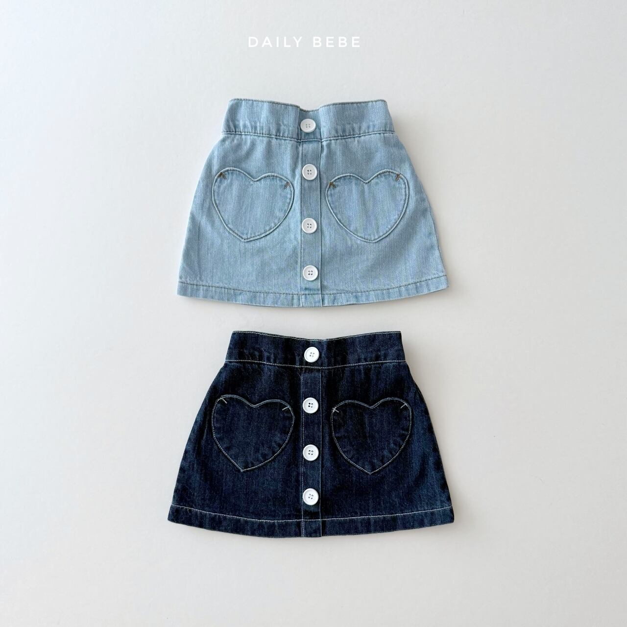 «sold out»«ジュニアサイズあり»«daily bebe» ハートデニムスカート 2colors