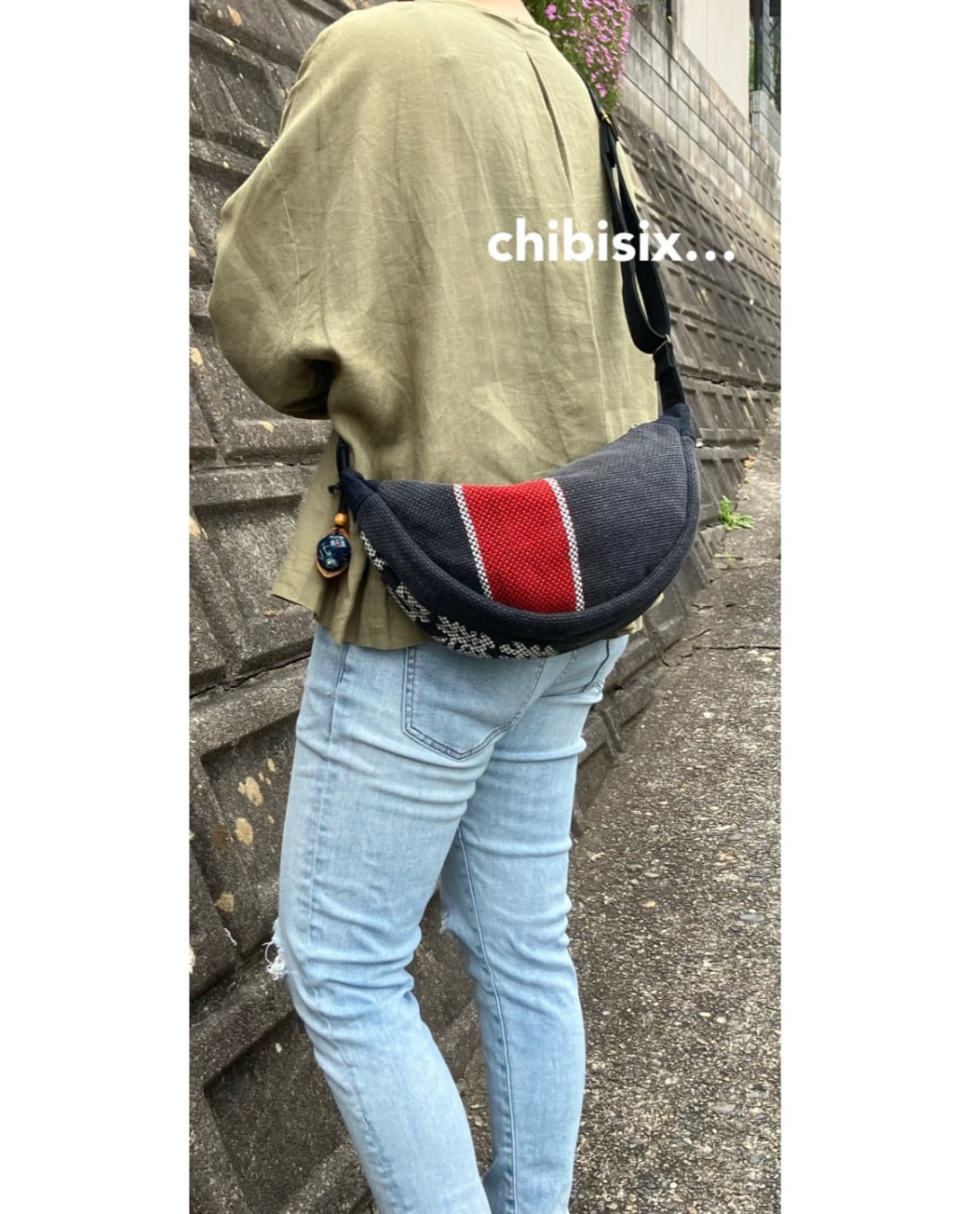 手作り◇刺し子消防半纏 パッチ【トートバッグ】白黒古布