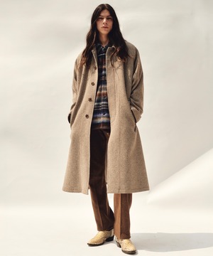 SEVEN BY SEVEN / 800-6210007 BAL COLLAR COAT -Silk Wool Angora Cashmere - (LIGHT BROWN)