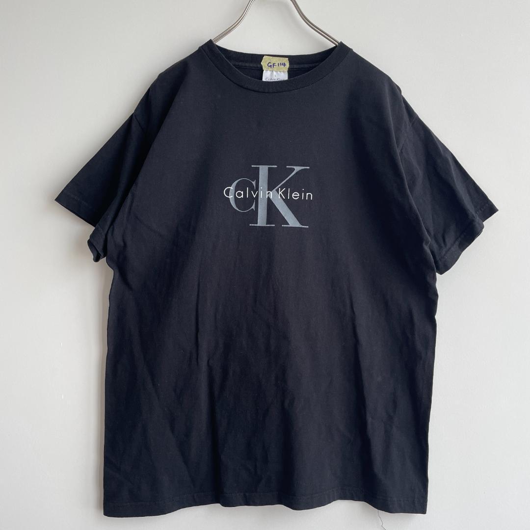 GF114 Tシャツ CK カルバンクライン ブラック USA製 ロゴ 黒T | ビンテージ雑貨 家と外で powered by BASE