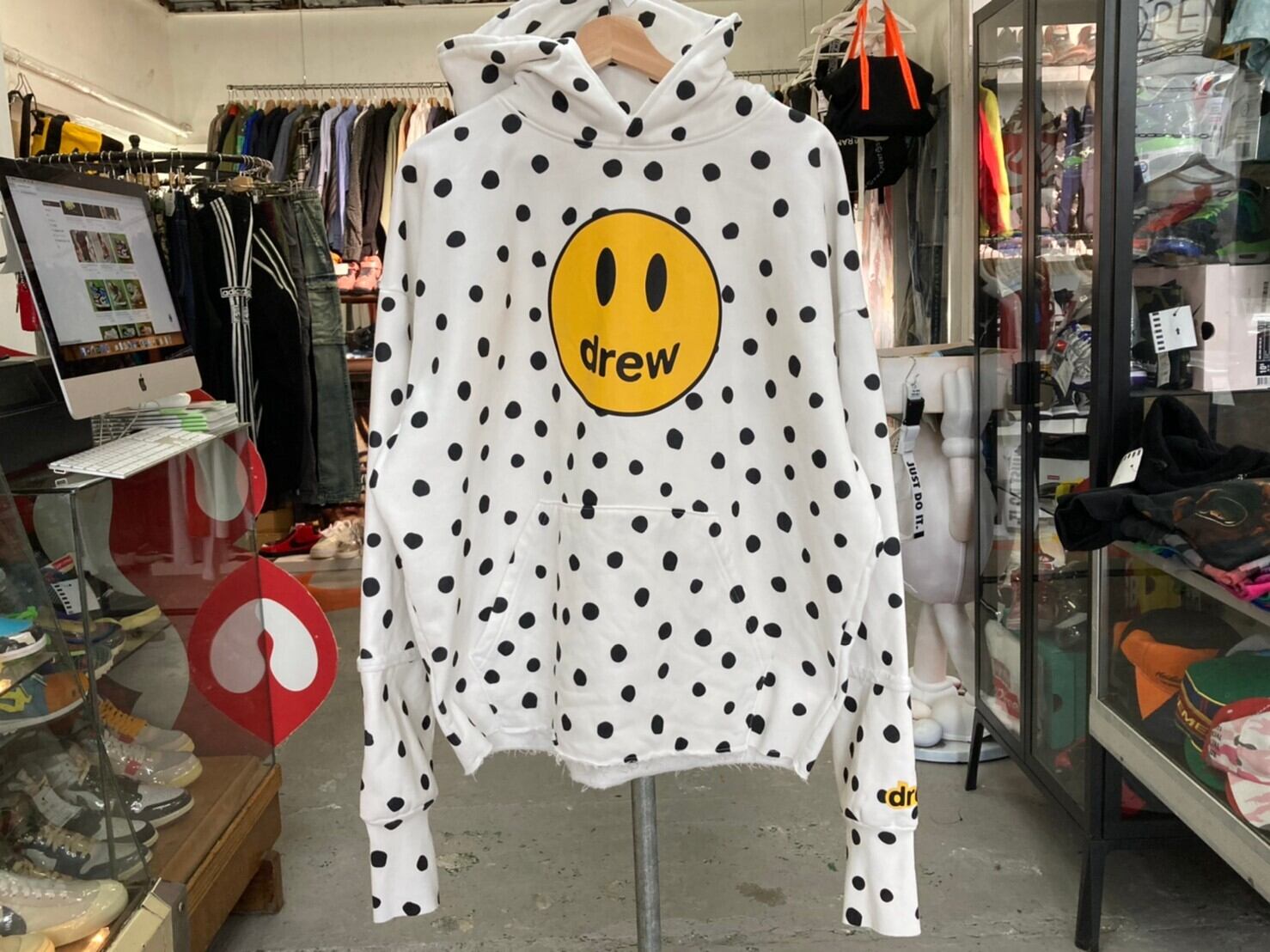 DREW HOUSE 21SS MASCOT DECONSTRUCTED HOODIE POLKA DOT WHITE MEDIUM ...