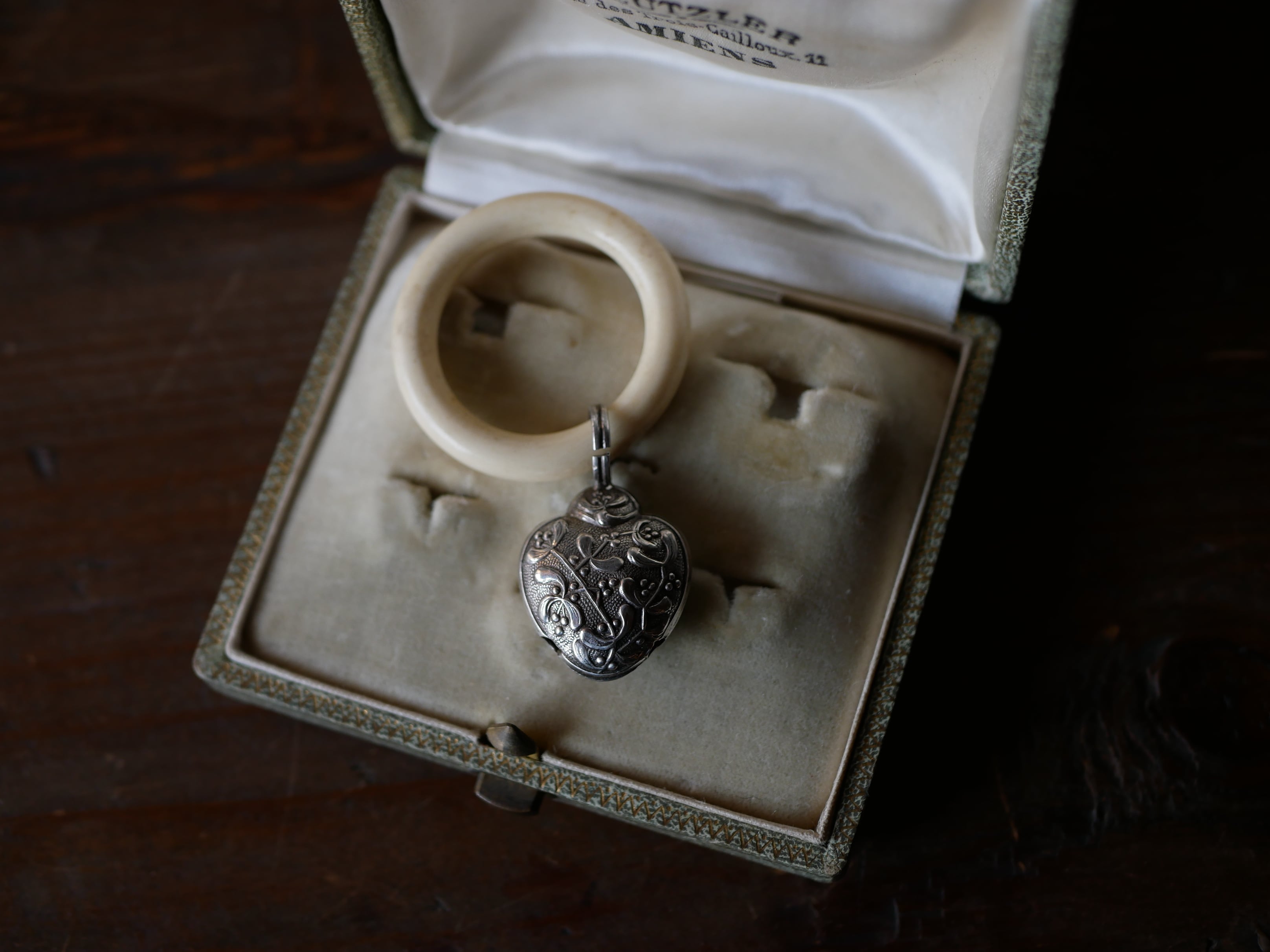 ベビーラトル 宿り木 ヤドリギ フランスアンティーク 純銀製