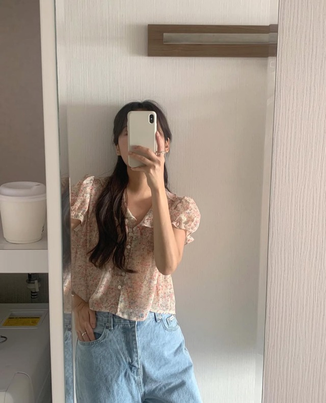 (LITER) kiko flower blouse