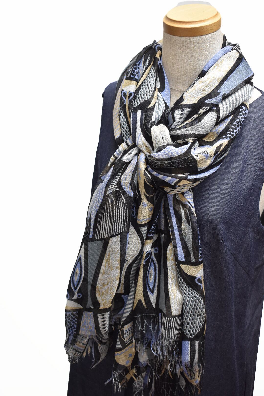 Stig Lindberg スティグリンドベリ ポテリー ストールシルクカシミヤ スティグリンドベリ ポテリー シルクカシミヤストール / muto