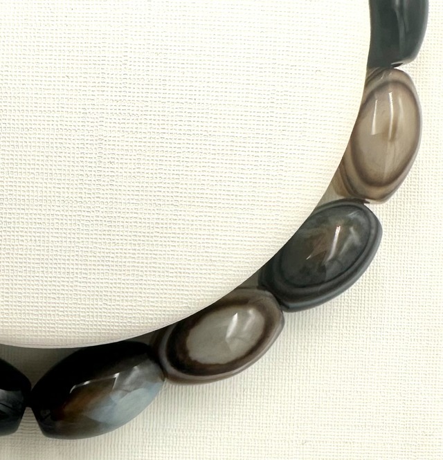 (00650)天眼石　Eye Agate 　8mm　天眼瑪瑙　アイアゲート　魔除け　厄除け　天珠カット　フリーカット　 ブレスレット