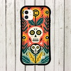 受注生産 iPhoneケース ガイコツと花の民芸柄｜フォークアート PSYF022B