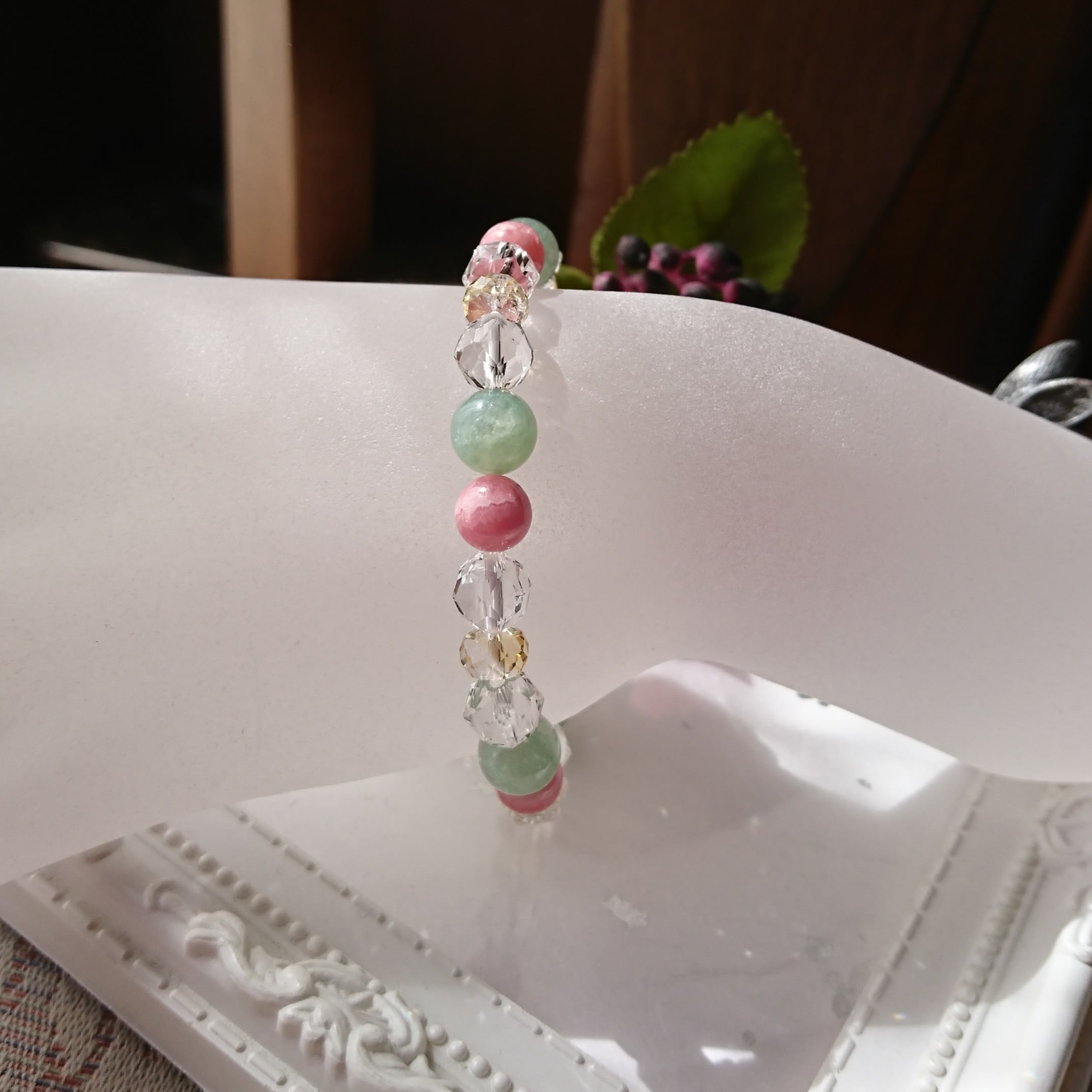 癒しの極上アベンチュリンとインカローズのブレスレット | luna&lapin