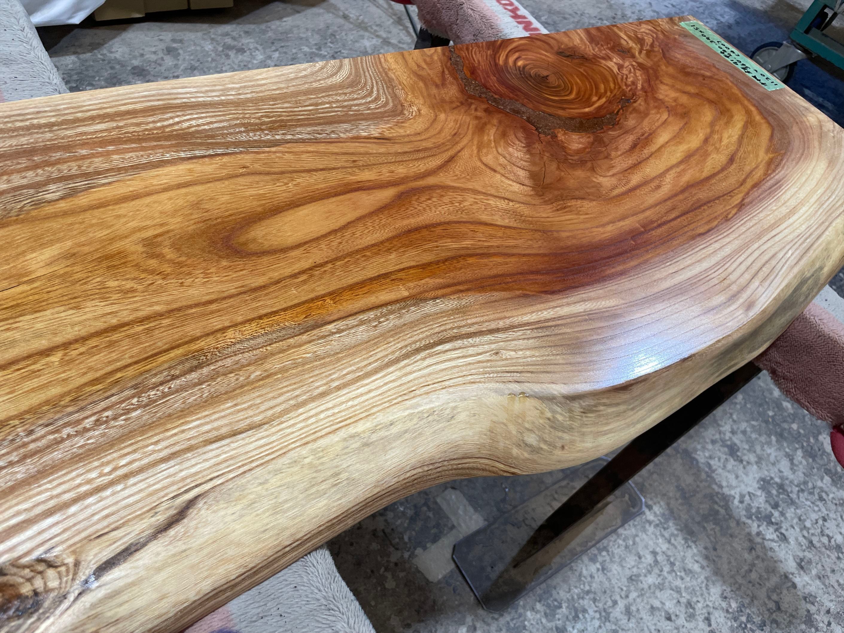 ケヤキ9144 欅 一枚板無垢 乾燥材 1120x360-440-340x51mm カウンター