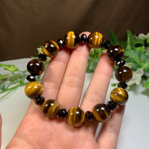 タイガーアイ×ブラックスピネル デザインブレスレット