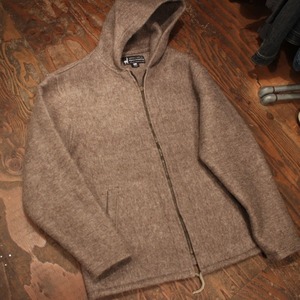 Alpaca wool hooded coat