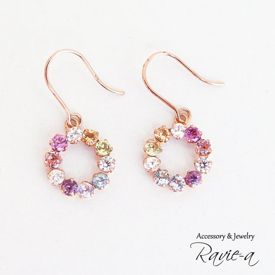 K10アミュレット天然石サークルフックピアス | Ravie-a