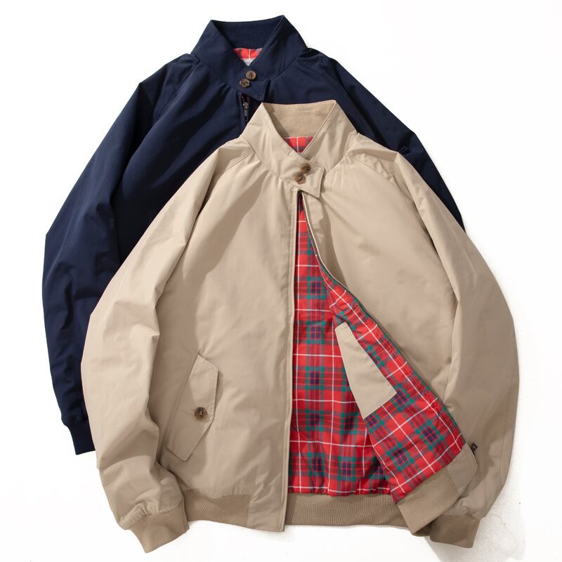 裏チェック柄レトロフライトジャケット