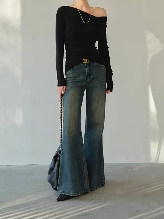 retro wash flare denim.2110