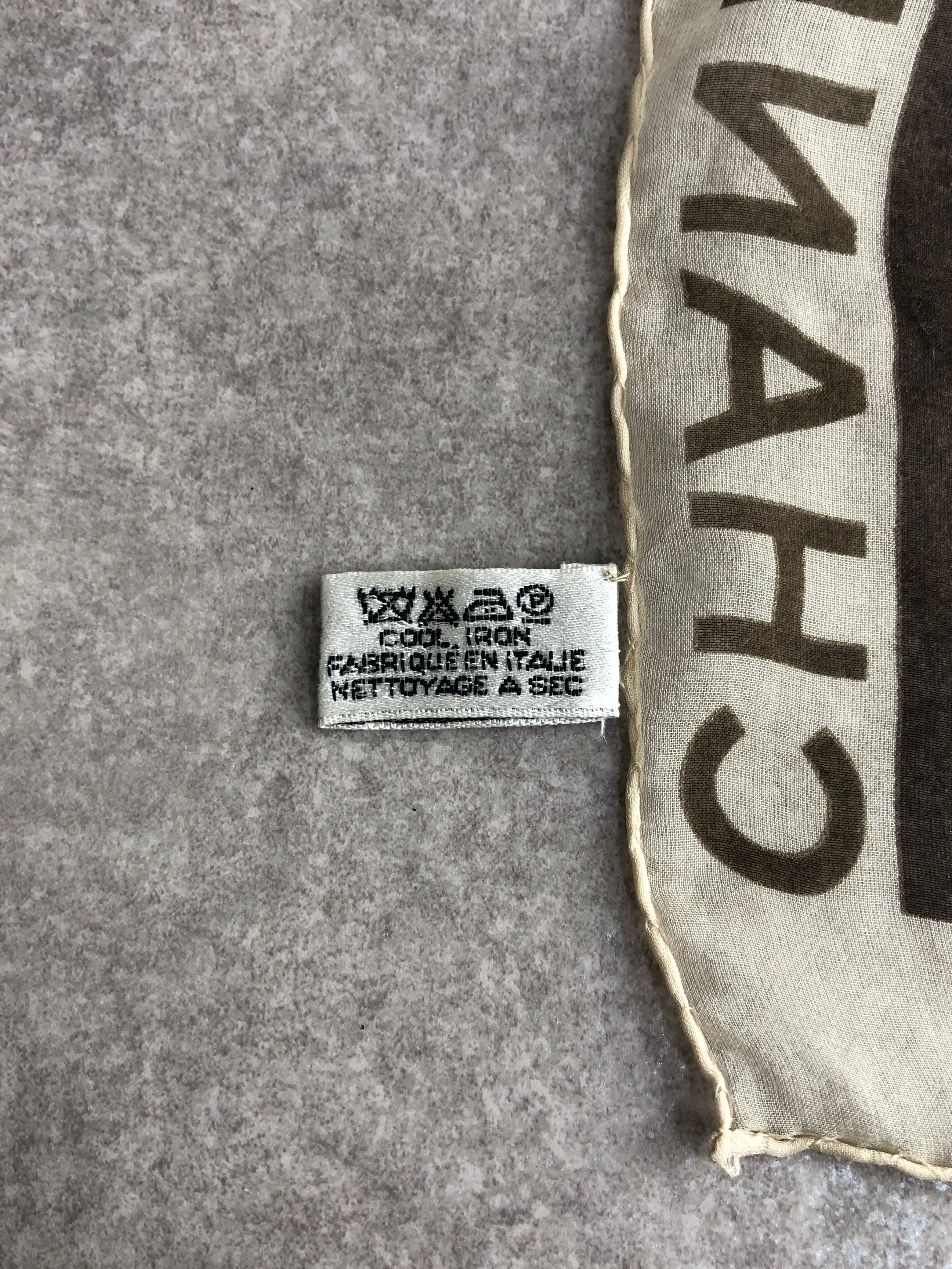 CHANEL シャネル スカーフ ブラウン ココマーク シルク vintage