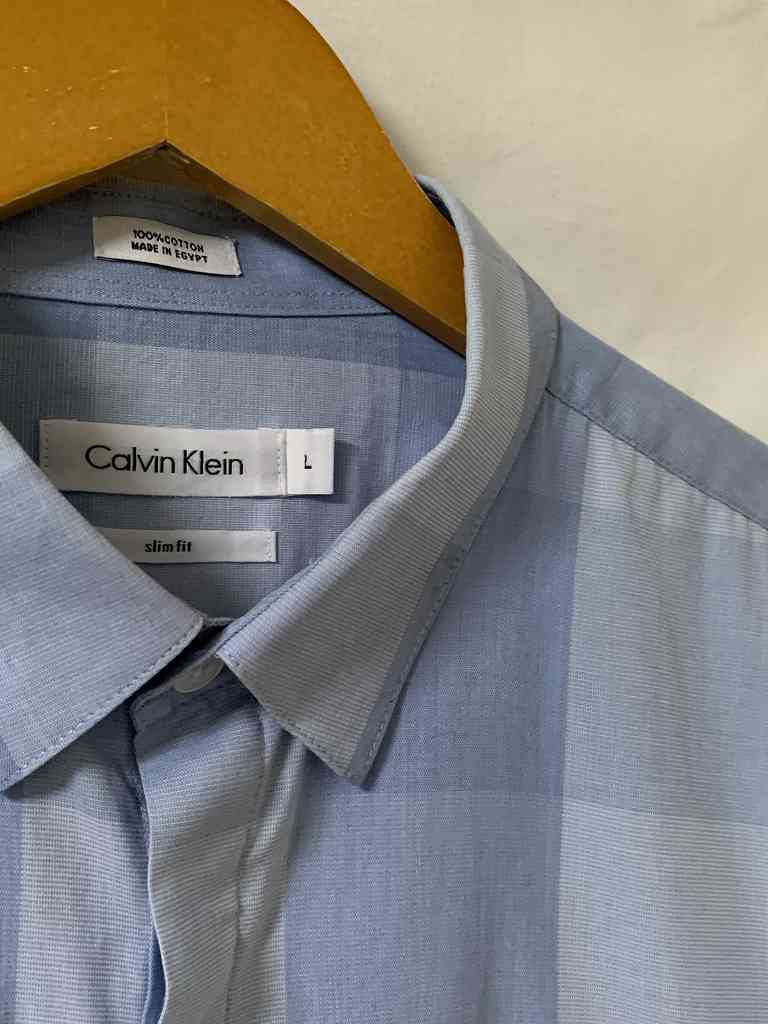 Check Pattern Design Long Sleeve Shirt "Calvin Klein"