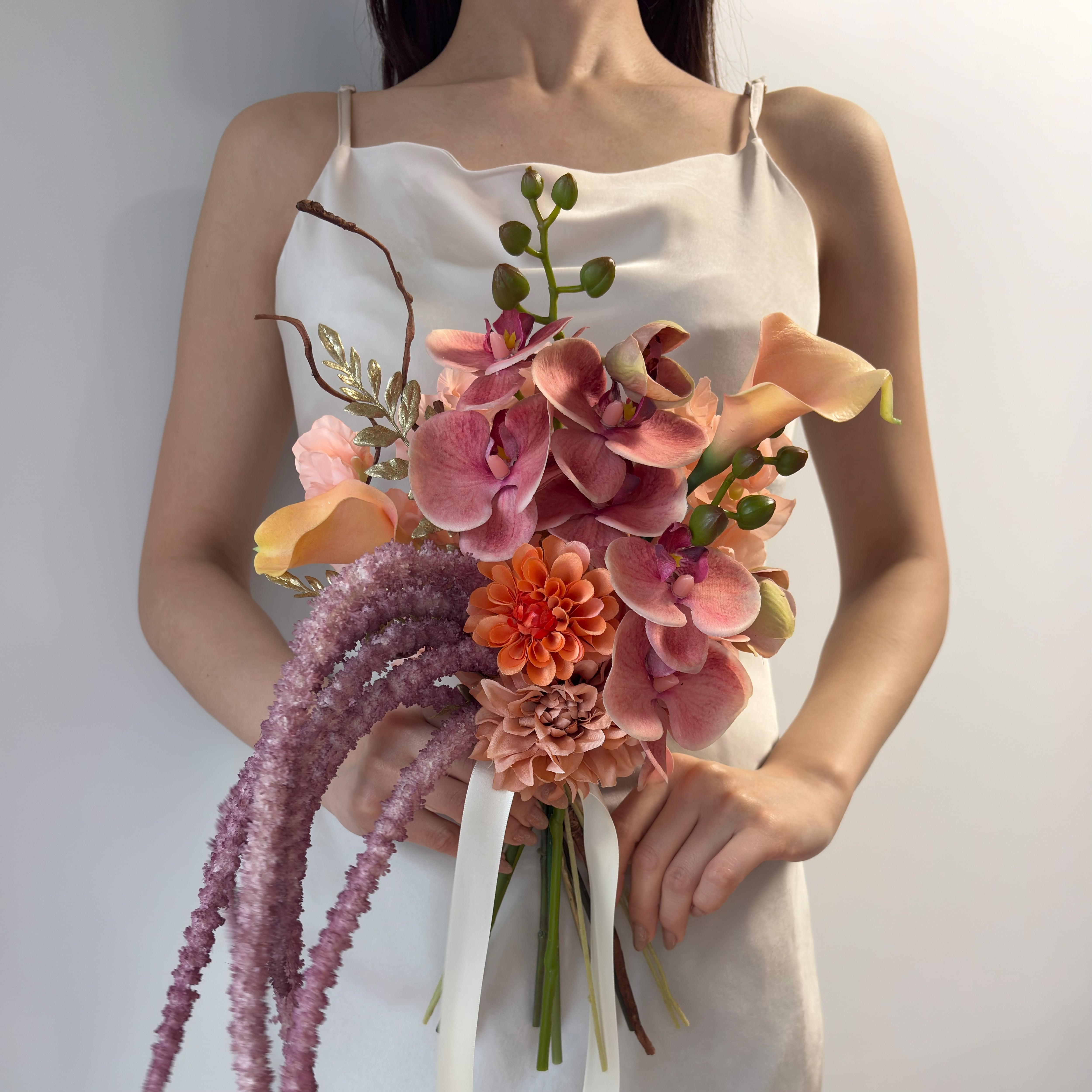 ピオニー ウェディングブーケ 芍薬 アーティフィシャルフラワーブーケ