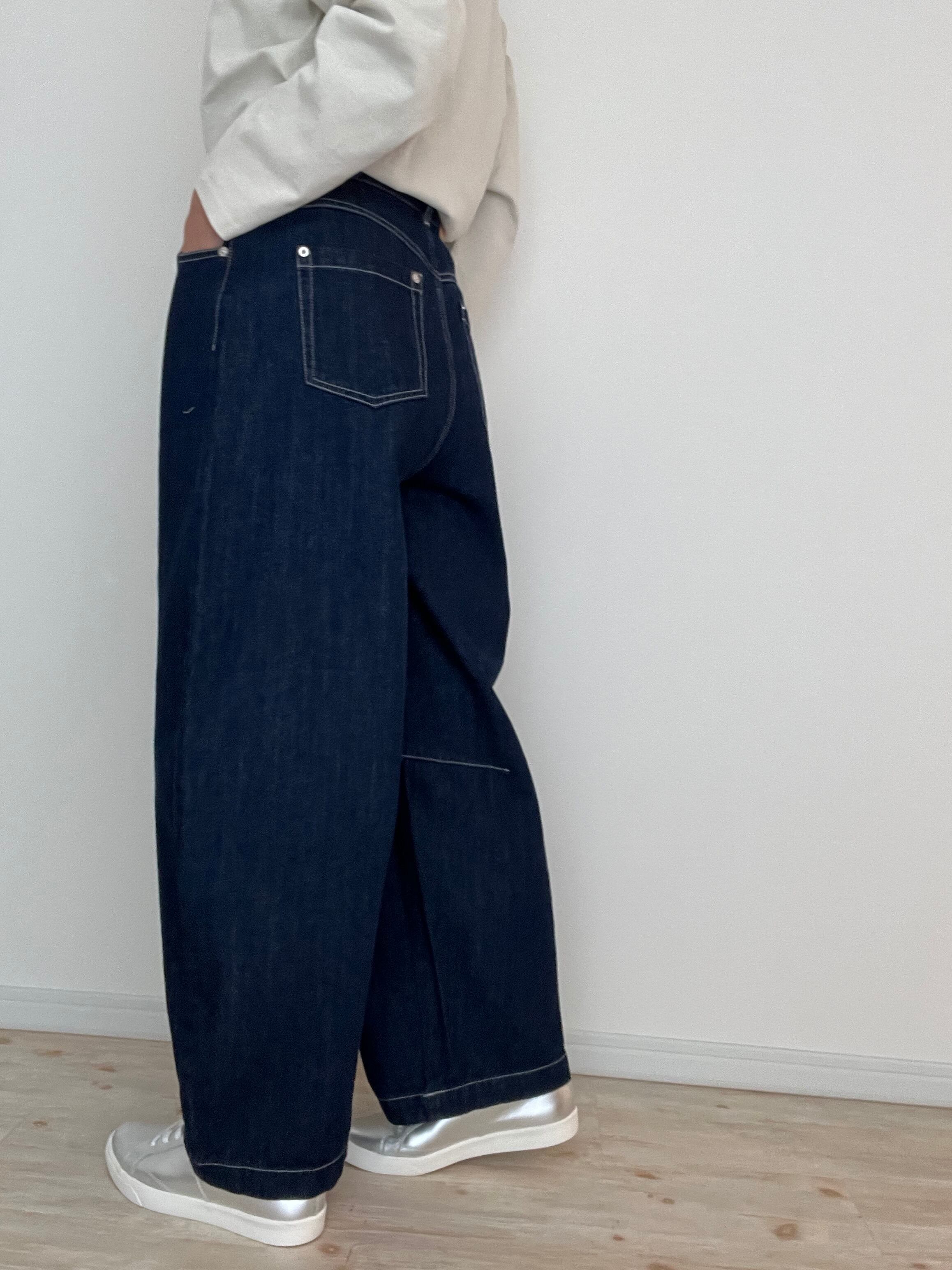 【SELECT】バレルシルエットワイドデニムパンツ　34-0116