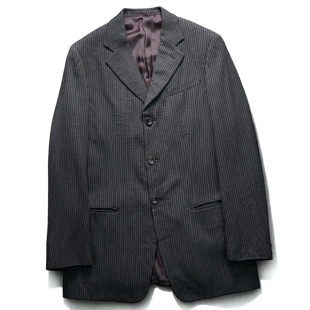 "ARMANI COLLEZIONI" 1990's vintage 3B pique striped tailored jacket “made in Turkey”