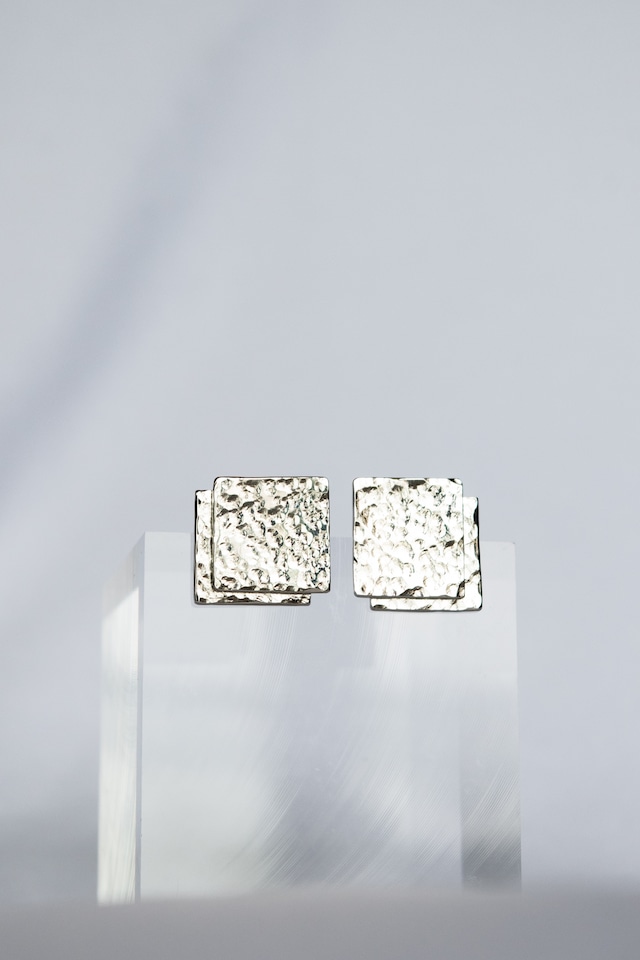 Silver925 Double Square Studs Earrings シルバー925 ダブルスクエアスタッズピアス