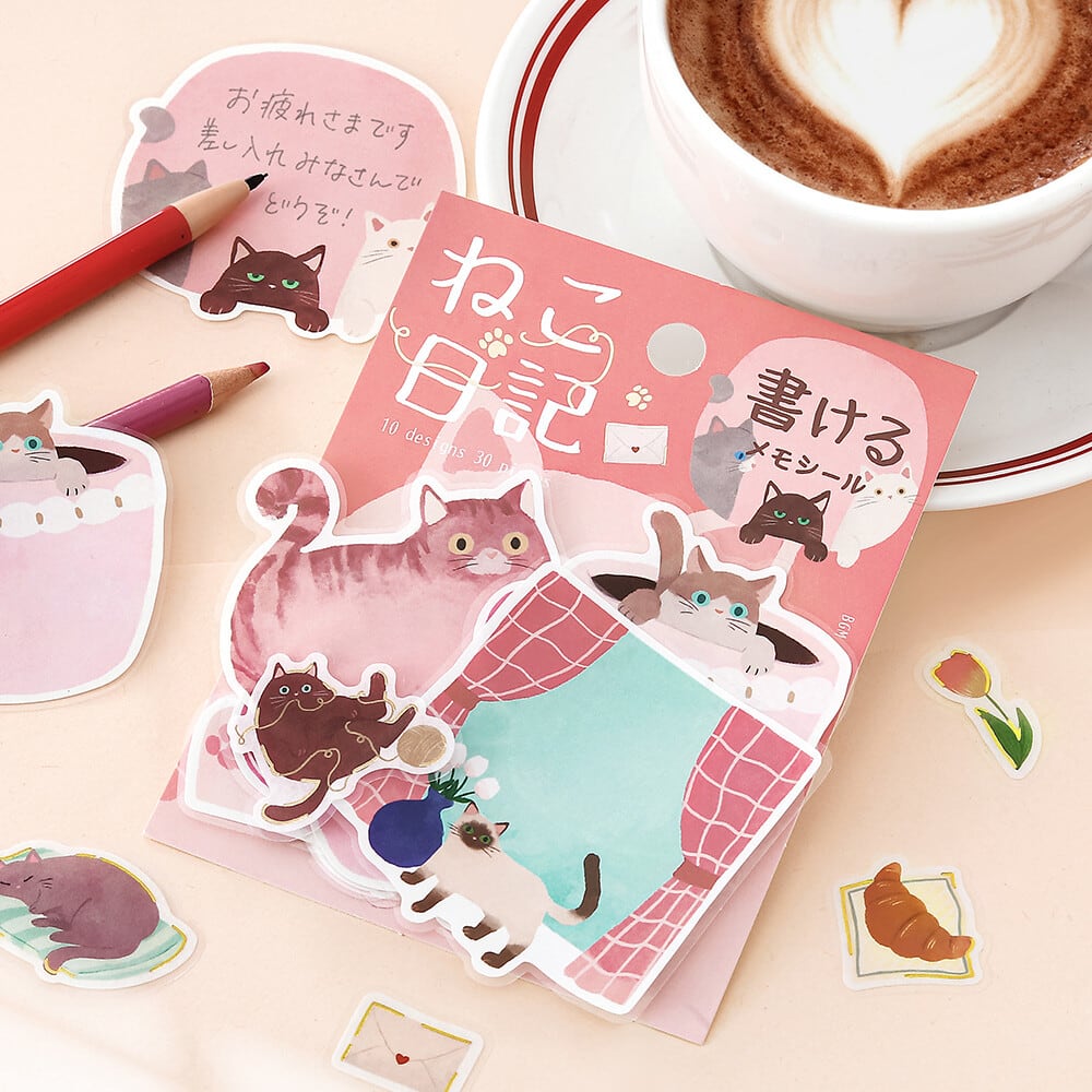 メモシール ねこ日記 全4種類 | てんくーどう