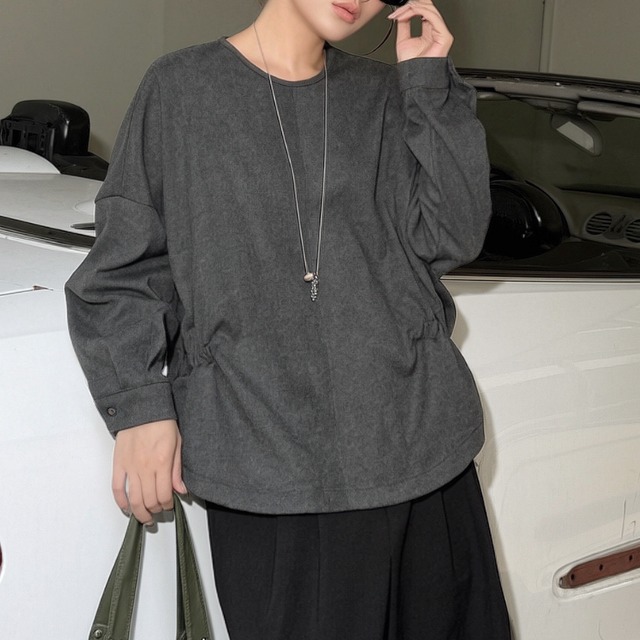 Gathered waist loose pullover【3color】 C1619