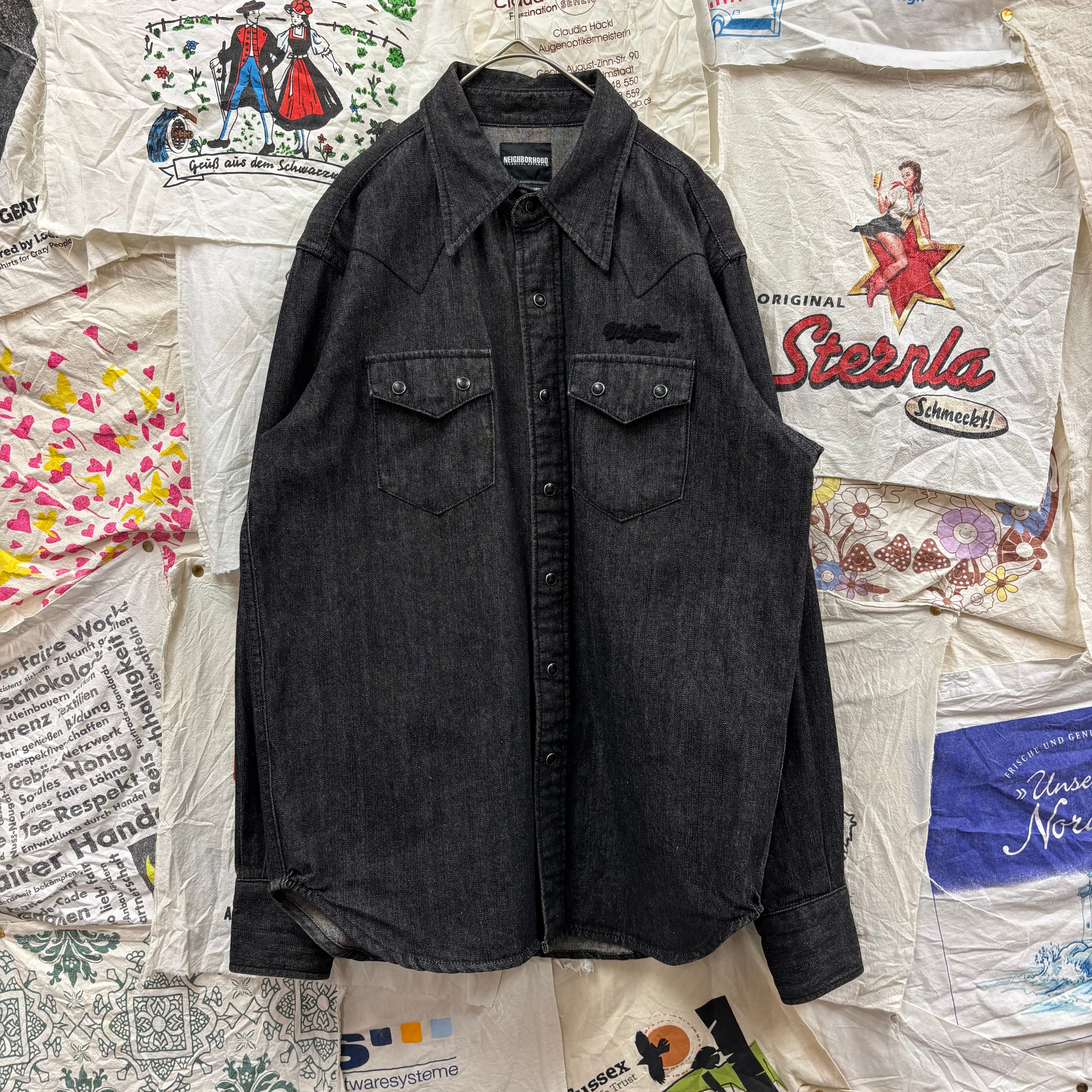 NEIGHBORHOOD バック刺繍 ロゴ ダンガリー デニム ウエスタン NEIGHBORHOOD バック刺繍 ロゴ ダンガリー デニム ウエスタン