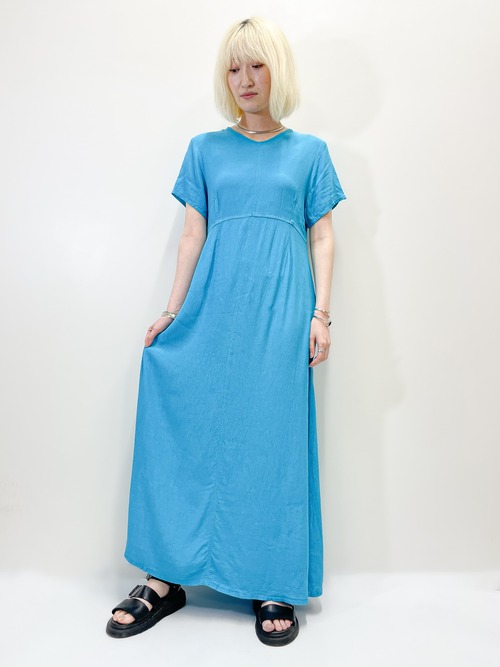 Vintage Turquoise Blue Vircose Dress From LA