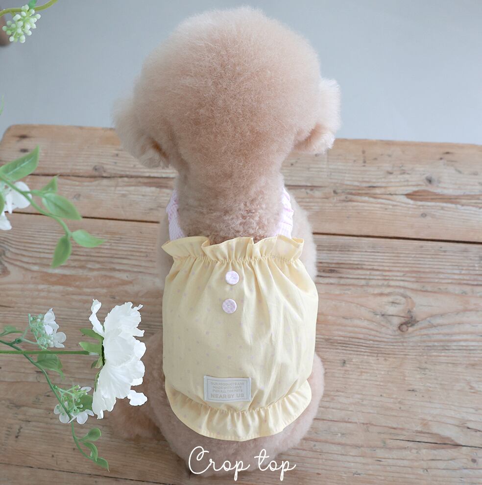 予約【near by us】cookie crop top (pink lemon)