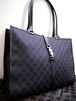 美品◆GUCCI グッチ ジャッキーライン GG柄 A4対応ビジネス可 キャンバスxレザー切替 トート バッグ◆ A4書類も入れやすい絶妙なサイズ感♪