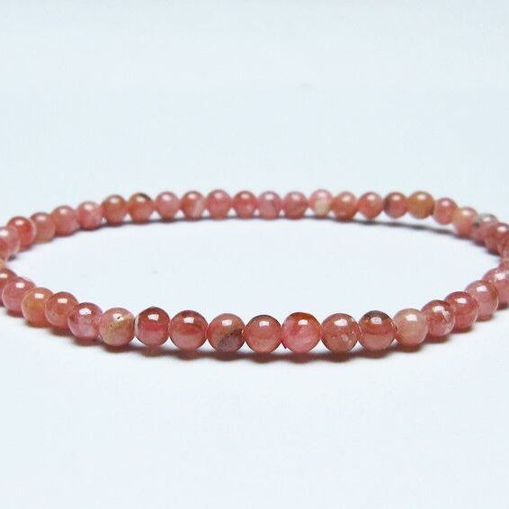 インカローズ ブレスレット 4mm ロードクロサイト ブレス 一点物 メール便可 [M便 1/10] 111-46593