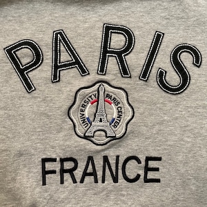 【HELLOPARIS】刺繍ロゴ フランス パリ エッフェル塔 スウェット Mサイズ アメリカ古着