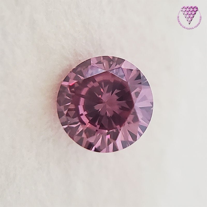 0.07 ct Fancy Vivid Purplish Pink GIA 天然 ヴィヴィッド(ビビッド）パープリッシュ ピンク ダイヤモンド ルース  ラウンド | DIAMOND EXCHANGE FEDERATION