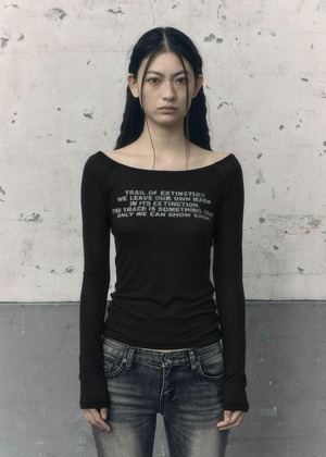 [BOHEMIAN SEOUL][LONG VER] 'TRAIL OF EXTINCTION' PRINTED LONG SLEEVE, BLACK 正規品 韓国ブランド 韓国通販 韓国代行 韓国ファッション bohemseo ボヘミアンソウル